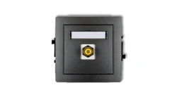 DECO Gniazdo pojedyncze RCA (typu cinch - żółty, pozłacany) grafitowy 11DGRCA-1