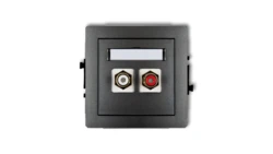 DECO Gniazdo podwójne RCA (typu cinch - biały i czerwony, pozłacany) grafitowy 11DGRCA-2