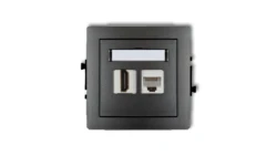 DECO Gniazdo pojedyncze HDMI + Gniazdo komputerowe pojedyncze 1xRJ45, kat. 5e, 8-stykowy grafitowy 11DGHK