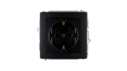 DECO Gniazdo pojedyncze z/u SCHUKO czarny mat 12DGP-1sp