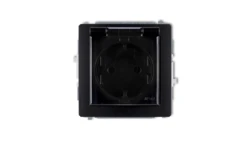 DECO Gniazdo bryzgoszczelne z/u SCHUKO (klapka dymna) czarny mat 12DGPB-1sdp