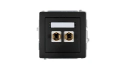 DECO Gniazdo głośnikowe pojedyncze (typu banan - czerwony i czarny, pozłacany, 4 mm2, do lutowania) czarny mat 12DGG-3