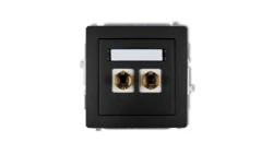 DECO Gniazdo głośnikowe pojedyncze (typu banan - czerwony i czarny, pozłacany, 4 mm2, skręcany) czarny mat 12DGG-4