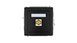 DECO Gniazdo pojedyncze RCA (typu cinch - żółty, pozłacany) czarny mat 12DGRCA-1