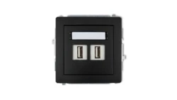 DECO Gniazdo podwójne 2xUSB-AA czarny mat 12DGUSB-2