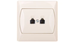 AKCENT Gniazdo telefoniczne podwójne RJ11 równoległe beżowe GPT-2AR/01