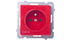 SONATA Gniazdo pojedyncze z/u DATA z przesłonami czerwone GP-1RZDP/m/00