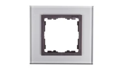 Simon 82 Ramka pojedyncza szklana szara/ ramka pośrednia grafit 82817-35