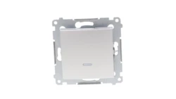 Simon 54 Łącznik jednobiegunowy z sygnalizacją załączenia, szybkozłącza, srebrny mat DW1ZL.01/43