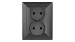 OPAL Gniazdo podwójne b/u grafit GPt-5 Op