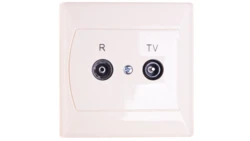 AKCENT Gniazdo antenowe RTV przelotowe 16dB beżowe GPA-16AP/01