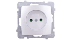 KARO Gniazdo pojedyncze b/u z przesłonami srebrny perłowy GP-1SP/m/43