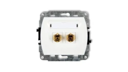 TREND Gniazdo głośnikowe pojedyncze (typu banan - czerwony i czarny, pozłacany, 4 mm2, do lutowania) biały GG-3