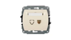 TREND Gniazda telefoniczne pojedyncze 1xRJ11, 4-stykowy beżowy 1GT-1