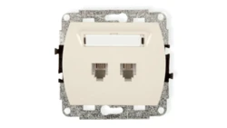 TREND Gniazda telefoniczne podwójne 2xRJ11, 4-stykowy beżowy 1GT-2