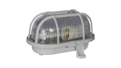 Oprawa kanałowa OWAL 60 E27 z siatką plastik IP44 szara D.3151S