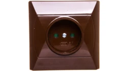 AKCENT Gniazdo pojedyncze b/u z przesłonami brązowe GP-1AP/24