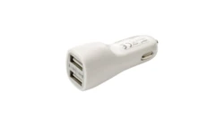Ładowarka samochodowa 2xUSB 2,1A biała CLT724