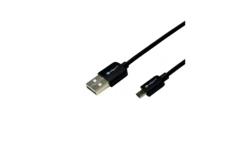 Przewód USB 2.0 High Speed 1m USB - microUSB gumowy czarny EN102
