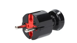 Wtyczka prosta b/u 16A 2P 250V czarna WT-4 CZ