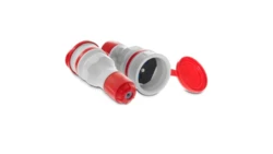 Gniazdo przenośne z klapką 16A 2P+Z 250V IP54 szary/czerwony GN-54 W-98001