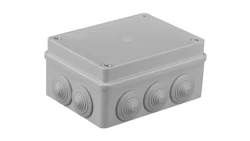 Puszka n/t hermetyczna 120x80x50 6 dławików IP55 szara S-BOX 206