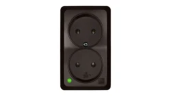 BERG Gniazdo podwójne n/t 2x2P 16A brązowy 3744-05