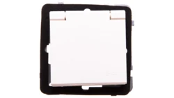 SONATA Gniazdo bryzgoszczelne z/u IP44 z przesłonami klapka ecru GPH-1RZP/m/27/w