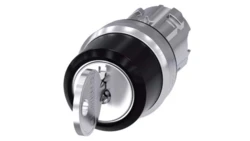 Przełącznik obrotowy z kluczem 3-pozycyjne 22mm srebrny IP6 BE3SU1050-4BL11-0AA0