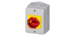 Rozłącznik główny/awaryjny w obudowie 3P 25A 9.5kW AC23A 400V styki pom 1Z 1R pokrętło żółto-czerwone 3LD2164-1GP53