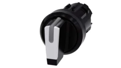 SIRIUS ACT, PRZEŁĄCZNIK Z MOŻLIWOŚCIĄ PODŚW., 22MM, OKRĄGŁY, TWORZYWO, CZARNY/BIAŁY, KR. PIÓRO, 3 POZ. I OII 3SU1002-2BN60-0AA0