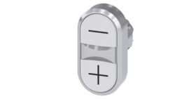 Przycisk podwójny 22mm metal biały /-/ biały /+/ przyciski płaskie z samopowrotem SIRIUS ACT 3SU1050-3AB66-0AL0
