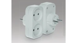 Rozgałeźnik wtyczkowy 2-gniazda b/u biały R-260