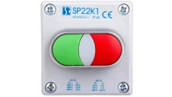 Kaseta sterownicza 1-otworowa podwójny zielony/czerwony 1Z 1R szara IP65 1x dławnica szara M20 SP22K1\21-1