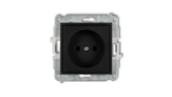 MINI Gniazdo pojedyncze b/u z przesłonami czarny mat 12MGP-1p