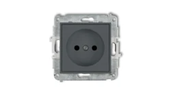 MINI Gniazdo pojedyncze b/u z przesłonami grafitowy mat 28MGP-1p