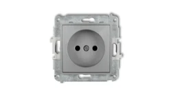 MINI Gniazdo pojedyncze b/u z przesłonami srebrny metalik 7MGP-1p