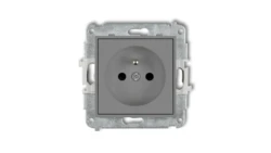 MINI Gniazdo pojedyncze z/u z przesłonami szary mat 27MGP-1zp