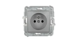 MINI Gniazdo pojedyncze z/u z przesłonami srebrny metalik 7MGP-1zp