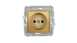 MINI Gniazdo pojedyncze b/u z przesłonami złote 29MGP-1p