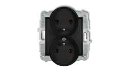 MINI Gniazdo podwójne z/u czarny mat 12MGPR-2z