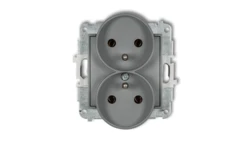 MINI Gniazdo podwójne z/u szary mat 27MGPR-2z