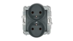 MINI Gniazdo podwójne z/u grafitowy mat 28MGPR-2z