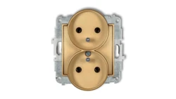 MINI Gniazdo podwójne z/u złote 29MGPR-2z