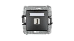 MINI Ładowarka USB pojedyncza 5V 2A grafitowa 11MCUSB-3