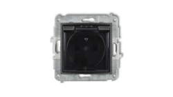 MINI Gniazdo bryzgoszczelne z/u IP44 z przesłonami klapka dymna grafitowe 11MGPB-1zdp