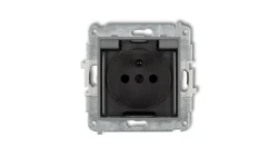 MINI Gniazdo bryzgoszczelne z/u IP44 z przesłonami klapka dymna szary mat 27MGPB-1zdp