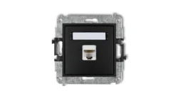 MINI Gniazdo komputerowe pojedyncze 1xRJ45 kat. 5e ekranowane 8-stykowy czarny mat 12MGK-1e