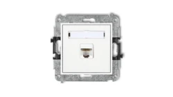 MINI Gniazdo komputerowe pojedyncze 1xRJ45 kat. 5e ekranowane 8-stykowy biały MGK-1e