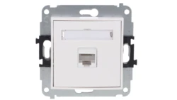 MINI Gniazdo komputerowe pojedyncze 1xRJ45 kat. 5e 8-stykowy biały MGK-1